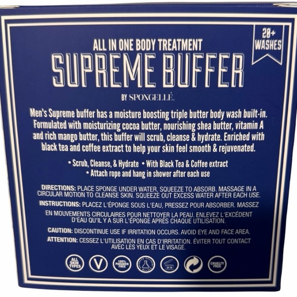 Spongelle Men's Triple Butter Supreme Buffer - Cedar Absolute NIB NWT - Picture 4 of 6